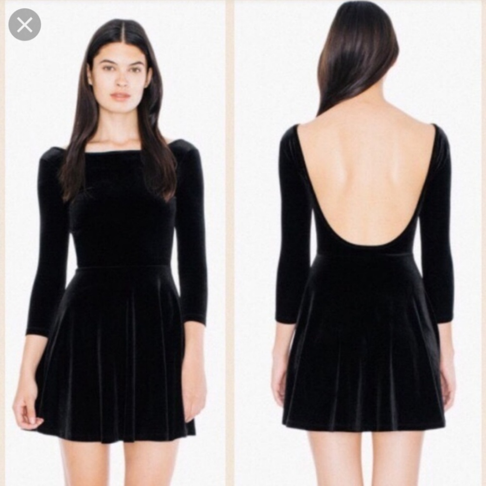American Apparel velvet skater dress - grey